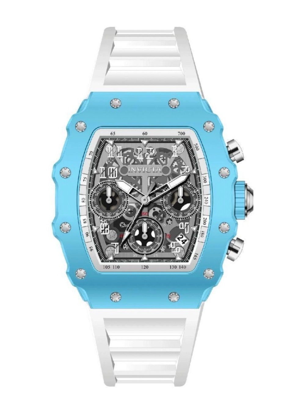 Invicta Racing Valxor Unisex Watch - 40mm, Baby Blue & White